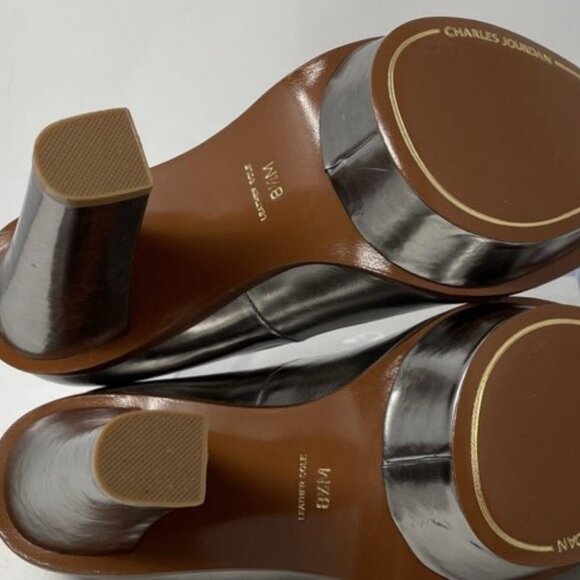 Charles Jourdan Silver Leather Peep-Toe Heels – Size 8.5M - Picture 6 of 6